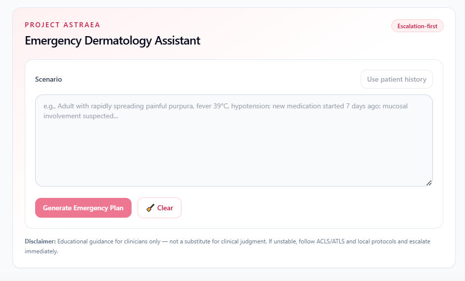 Emergency Dermatology Assistant