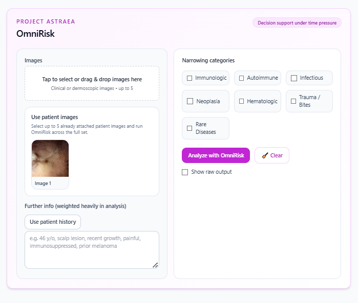 OmniRisk input panel